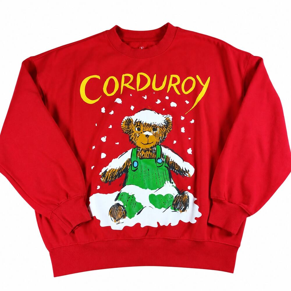 Corduroy Bear Sweatshirt Adult S Red Don Freeman Ripple Junction